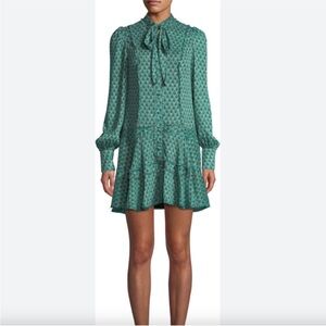 Alexis Monika Peacock Print Mini Dress Green size XS